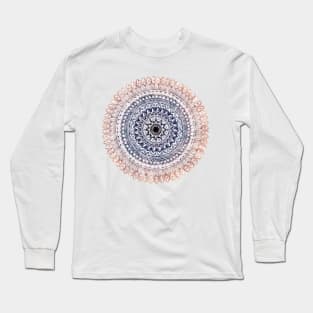 Blue mandala art Long Sleeve T-Shirt